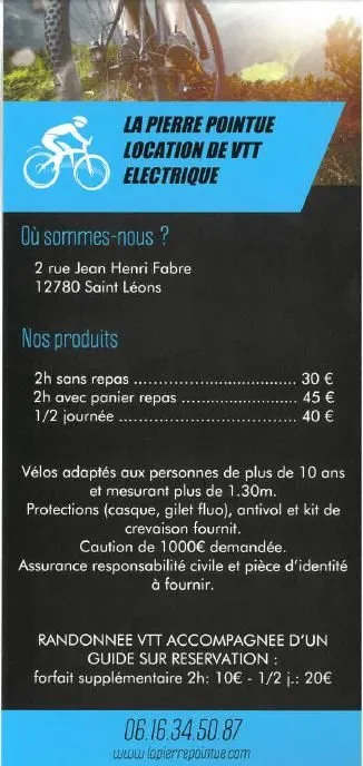 Location de VTT électrique à la Pierre Pointue
