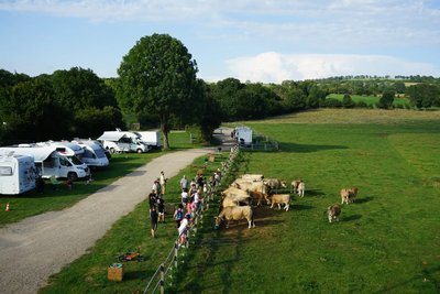 Aire de camping-car vue drone
