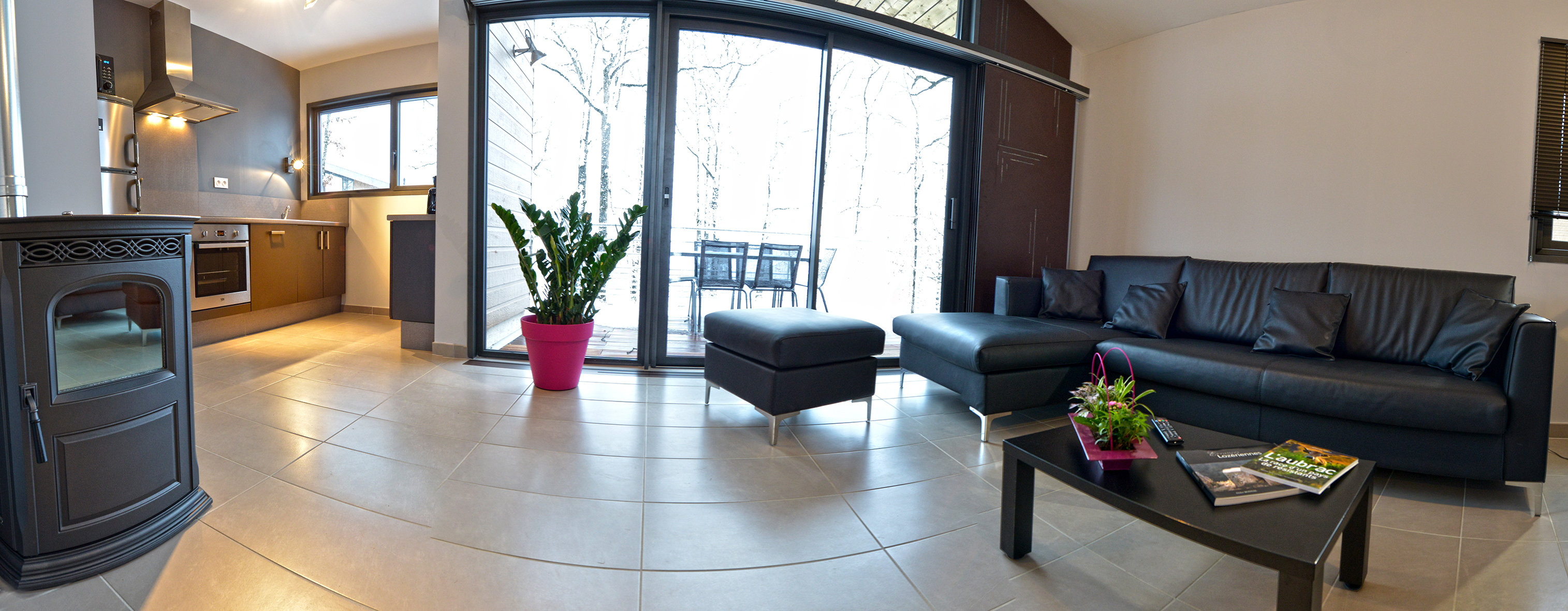 Salon d'un chalet du Clos des Chênes