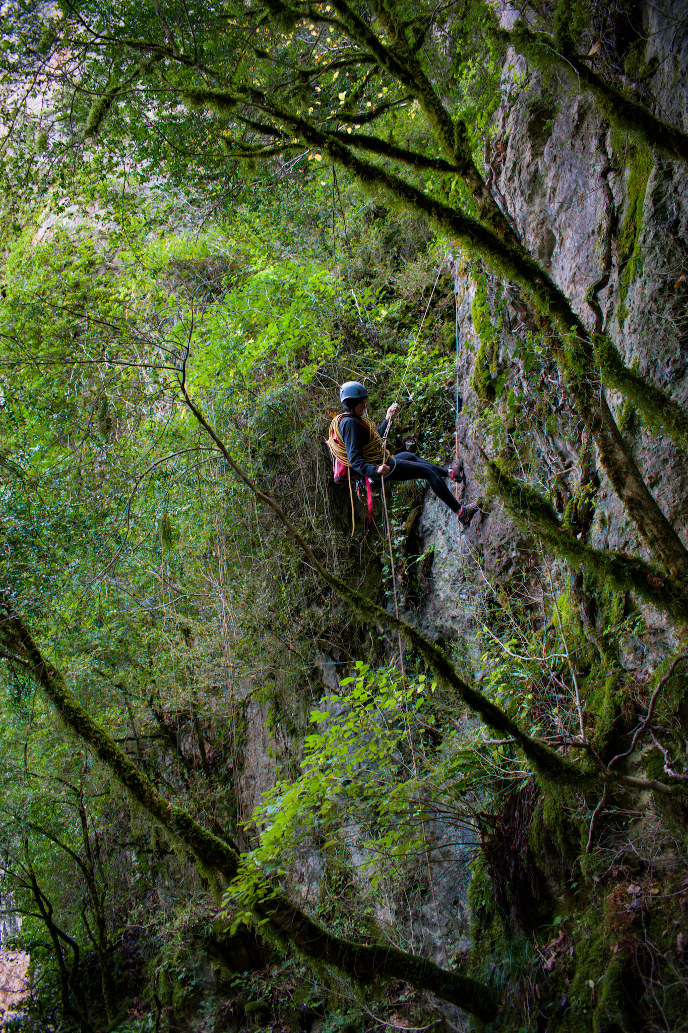 Descente de ravine en rappels