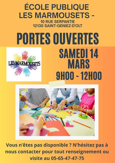 Portes ouvertes de l'école publique Les Marmousets à St Geniez d'Olt et d'Aubrac