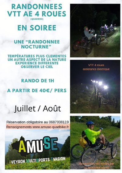 Randonnée nocturne en VTT 4 roues (Quadbike)